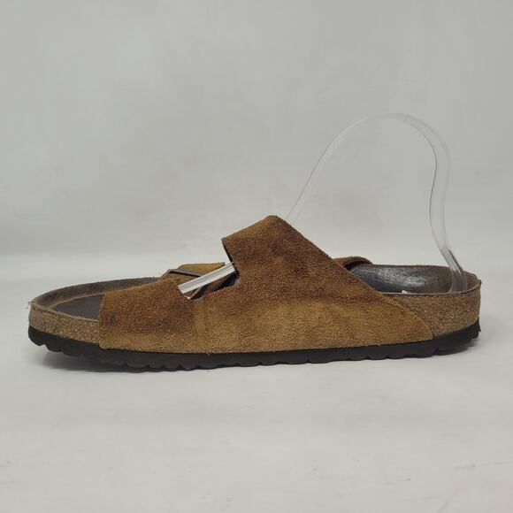 Birkenstock Arizona Sandals Mens EU43 US10 Brown Suede Slides Slip On Comfort - Picture 7 of 9